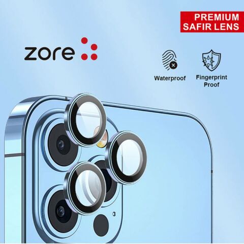 Apple iPhone 13 Pro Max Patinda CL-12 Premium Safir Parmak İzi Bırakmayan Anti-Reflective Kamera Lens Koruyucu