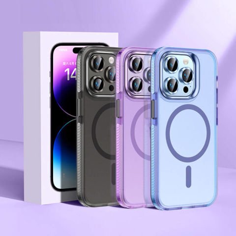 Apple iPhone 15 Pro Kılıf Airbagli Magsafe Wireless Şarj Özellikli Lens Koruyuculu Patinda Klaptika Kapak