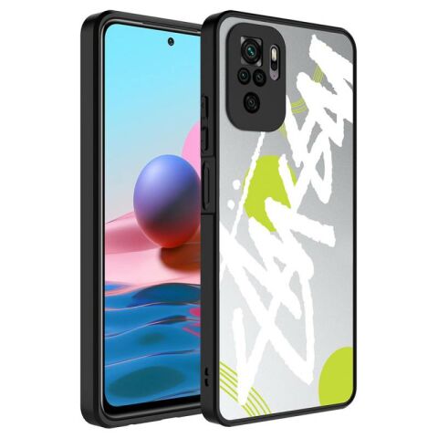 Xiaomi Redmi Note 10 Kılıf Aynalı Desenli Kamera Korumalı Parlak Patinda Mirror Kapak