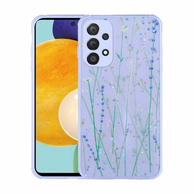 Galaxy A53 5G Kılıf Simli Desenli Kamera Korumalı Parlak Patinda Popy Kapak