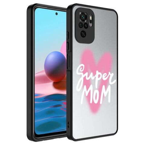 Xiaomi Redmi Note 10 Kılıf Aynalı Desenli Kamera Korumalı Parlak Patinda Mirror Kapak