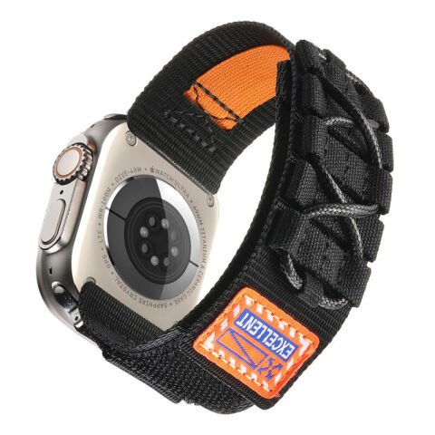 Apple Watch Ultra 49mm Patinda KRD-112 Orbital Örgülü Halat Tasarımlı Naylon Kumaş Hasır Kordon