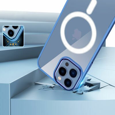 Apple iPhone 13 Pro Kılıf Wireless Şarj Özellikli Patinda Krom Magsafe Silikon Kapak