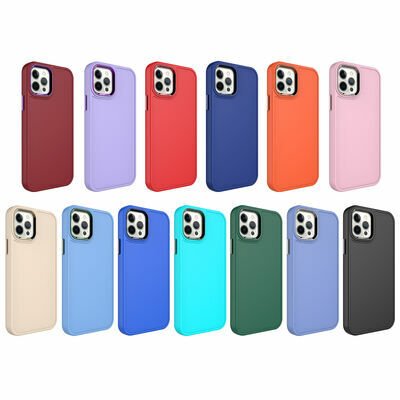 Apple iPhone 12 Pro Max Kılıf Metal Çerçeve ve Buton Tasarımlı Sert Patinda Botox Kapak