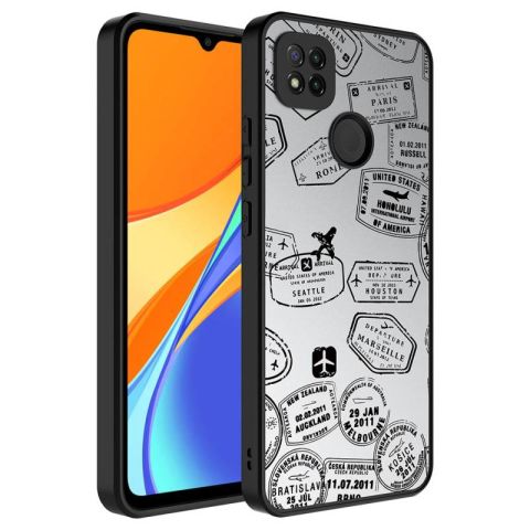 Xiaomi Redmi 10A Kılıf Aynalı Desenli Kamera Korumalı Parlak Patinda Mirror Kapak