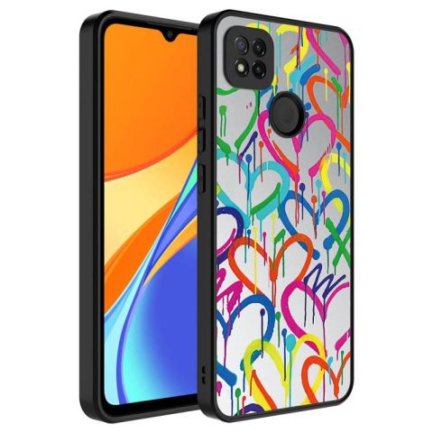 Xiaomi Redmi 10A Kılıf Aynalı Desenli Kamera Korumalı Parlak Patinda Mirror Kapak