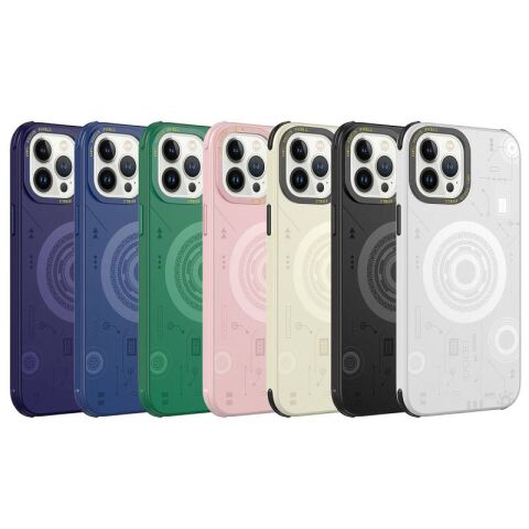 Apple iPhone 13 Pro Max Kılıf Patinda Wireless Şarj Özellikli Desenli Hot Kapak