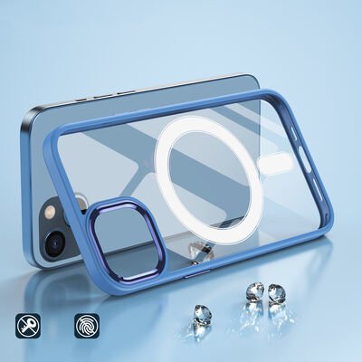 Apple iPhone 13 Kılıf Wireless Şarj Özellikli Patinda Krom Magsafe Silikon Kapak