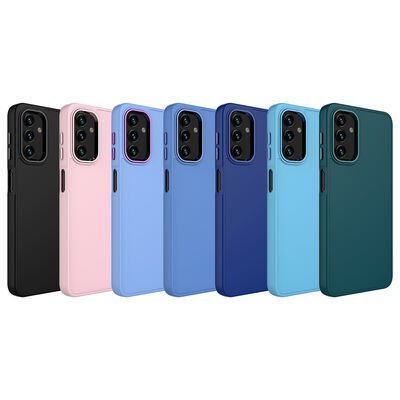 Galaxy A13 4G Kılıf Metal Çerçeve ve Buton Tasarımlı Silikon Patinda Luna Kapak