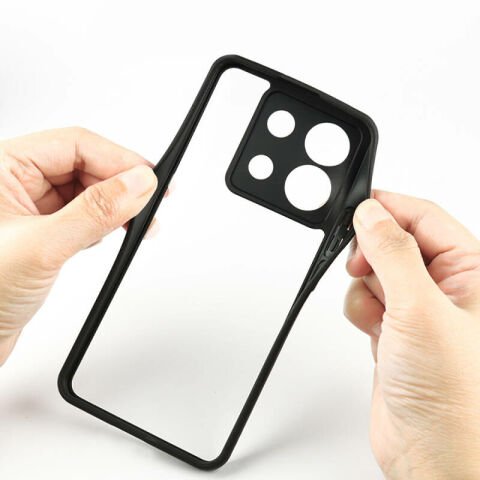 Xiaomi Redmi Note 13 Pro 5G Kılıf Kamera Korumalı Şeffaf Arka Yüzey Patinda New Roll Kapak