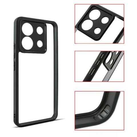 Xiaomi Redmi Note 13 Pro 5G Kılıf Kamera Korumalı Şeffaf Arka Yüzey Patinda New Roll Kapak