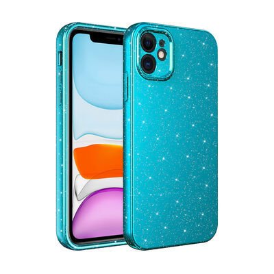 Apple iPhone 11 Kılıf Kamera Korumalı Simli Lüks Patinda Koton Kapak