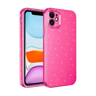 Apple iPhone 11 Kılıf Kamera Korumalı Simli Lüks Patinda Koton Kapak