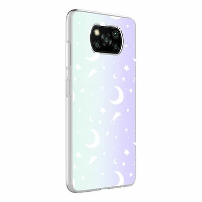 Xiaomi Poco X3 Kılıf Patinda M-Blue Desenli Kapak