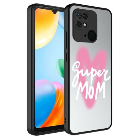 Xiaomi Redmi 10C Kılıf Aynalı Desenli Kamera Korumalı Parlak Patinda Mirror Kapak