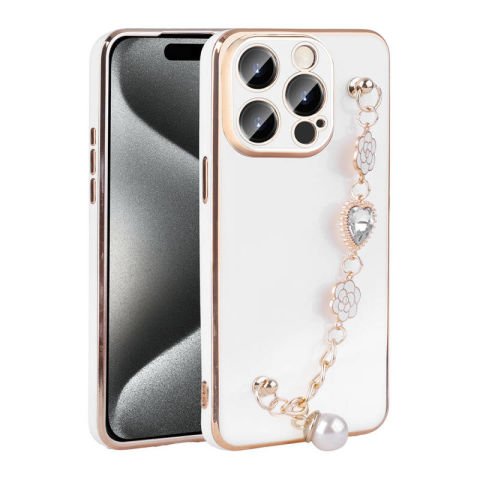 Apple iPhone 15 Pro Kılıf El Tutamaçlı Kamera Korumalı Patinda Taka Silikon Kapak