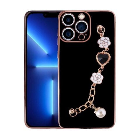 Apple iPhone 14 Pro Max Kılıf El Tutamaçlı Kamera Korumalı Patinda Taka Silikon Kapak