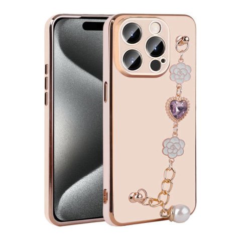 Apple iPhone 15 Pro Kılıf El Tutamaçlı Kamera Korumalı Patinda Taka Silikon Kapak