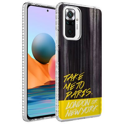 Xiaomi Redmi Note 10 Pro Kılıf Airbag Kenarlı Renkli Desenli Silikon Patinda Elegans Kapak