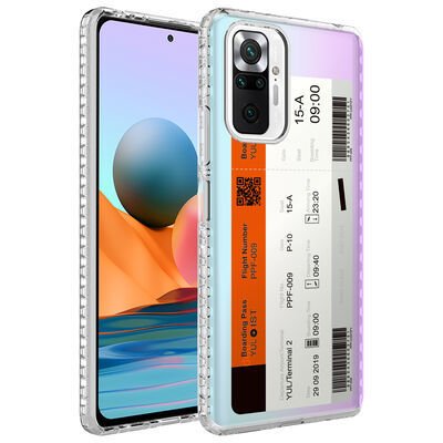 Xiaomi Redmi Note 10 Pro Kılıf Airbag Kenarlı Renkli Desenli Silikon Patinda Elegans Kapak