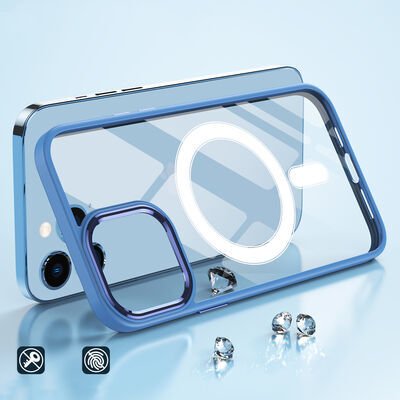 Apple iPhone 12 Pro Max Kılıf Wireless Şarj Özellikli Patinda Krom Magsafe Silikon Kapak