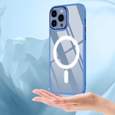 Apple iPhone 12 Pro Max Kılıf Wireless Şarj Özellikli Patinda Krom Magsafe Silikon Kapak