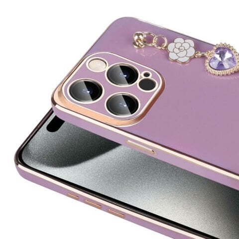 Apple iPhone 15 Pro Max Kılıf El Tutamaçlı Kamera Korumalı Patinda Taka Silikon Kapak