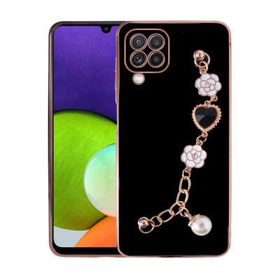 Galaxy A22 4G Kılıf El Tutamaçlı Kamera Korumalı Patinda Taka Silikon Kapak