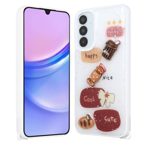 Galaxy A34 Kılıf Parlayan Simli Kabartma Figürlü Patinda Cevze Kapak