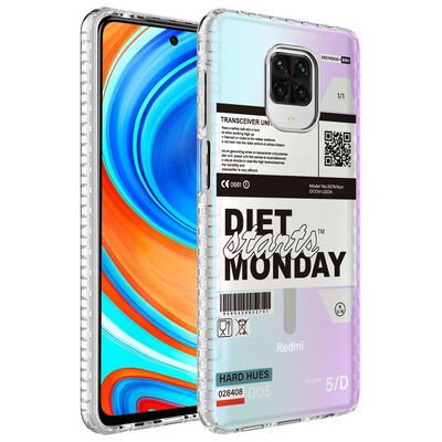 Xiaomi Redmi Note 9 Pro Kılıf Airbag Kenarlı Renkli Desenli Silikon Patinda Elegans Kapak