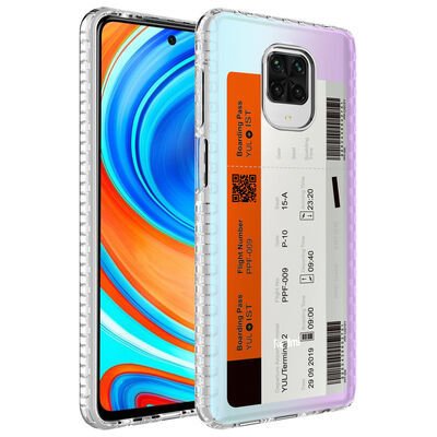 Xiaomi Redmi Note 9 Pro Kılıf Airbag Kenarlı Renkli Desenli Silikon Patinda Elegans Kapak
