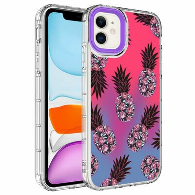 Apple iPhone 12 Kılıf Kamera Korumalı Renkli Desenli Sert Silikon Patinda Korn Kapak