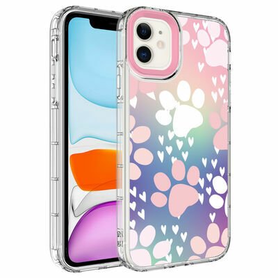Apple iPhone 12 Kılıf Kamera Korumalı Renkli Desenli Sert Silikon Patinda Korn Kapak