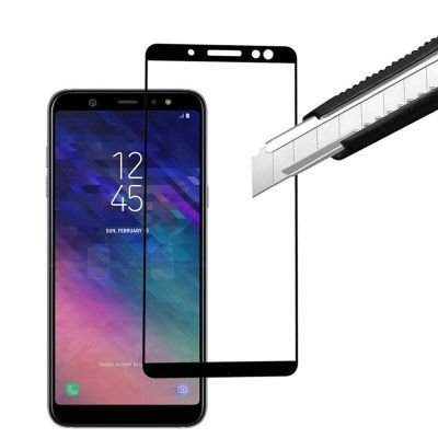 Galaxy A6 2018 Patinda Kenarları Kırılmaya Dayanıklı Cam Ekran Koruyucu