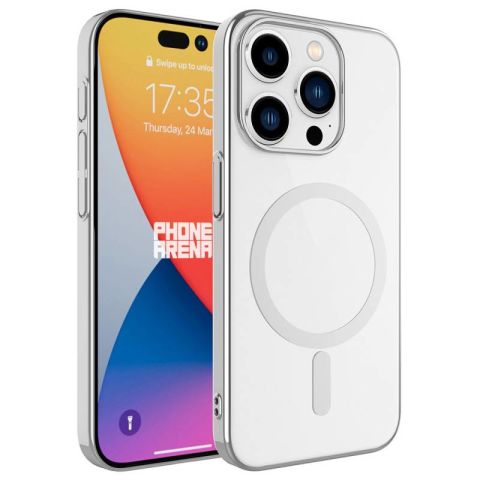 Apple iPhone 15 Pro Max Kılıf Patinda Wireless Şarj Özellikli Pixel Magsafe Kapak