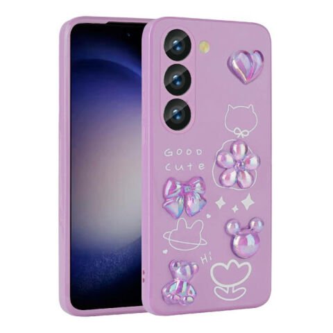 Galaxy S23 Kılıf Kabartma Figürlü Parlak Patinda Toys Silikon Kapak