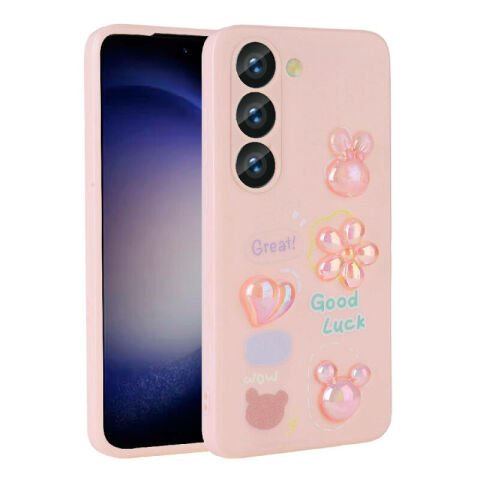 Galaxy S23 Kılıf Kabartma Figürlü Parlak Patinda Toys Silikon Kapak