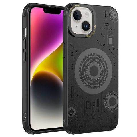 Apple iPhone 13 Kılıf Patinda Wireless Şarj Özellikli Desenli Hot Kapak