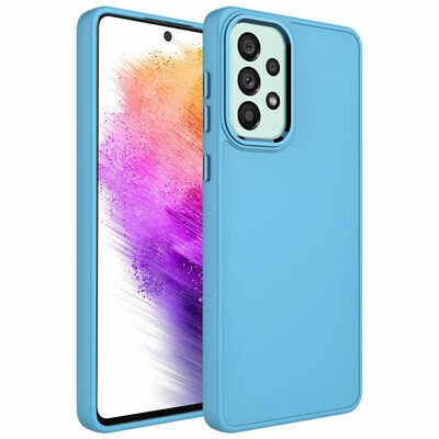 Galaxy A53 5G Kılıf Metal Çerçeve ve Buton Tasarımlı Silikon Patinda Luna Kapak