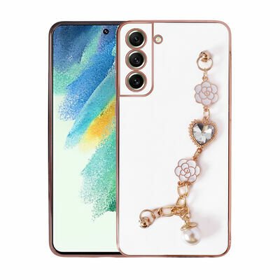 Galaxy S21 FE Kılıf El Tutamaçlı Kamera Korumalı Patinda Taka Silikon Kapak
