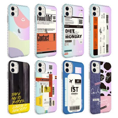 Apple iPhone 11 Kılıf Airbag Kenarlı Renkli Desenli Silikon Patinda Elegans Kapak