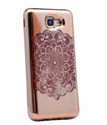 Galaxy A3 2016 Kılıf Patinda Lazer Çiçekli Sıvılı Silikon