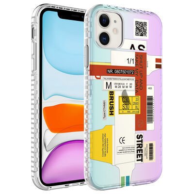 Apple iPhone 11 Kılıf Airbag Kenarlı Renkli Desenli Silikon Patinda Elegans Kapak