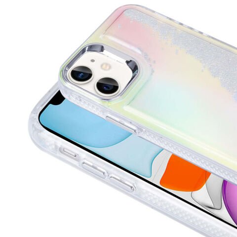 Apple iPhone 11 Kılıf Airbagli Renkli Arka Yüzey Boncuk Tasarımlı Patinda Kumul Kapak
