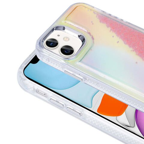 Apple iPhone 11 Kılıf Airbagli Renkli Arka Yüzey Boncuk Tasarımlı Patinda Kumul Kapak