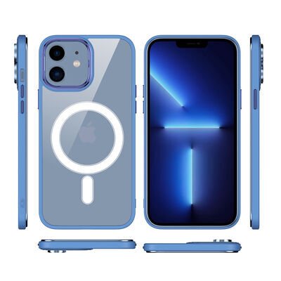 Apple iPhone 12 Kılıf Wireless Şarj Özellikli Patinda Krom Magsafe Silikon Kapak