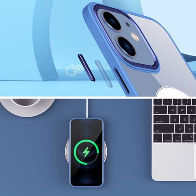 Apple iPhone 12 Kılıf Wireless Şarj Özellikli Patinda Krom Magsafe Silikon Kapak
