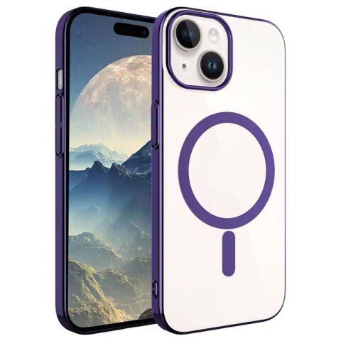 Apple iPhone 15 Plus Kılıf Patinda Wireless Şarj Özellikli Pixel Magsafe Kapak