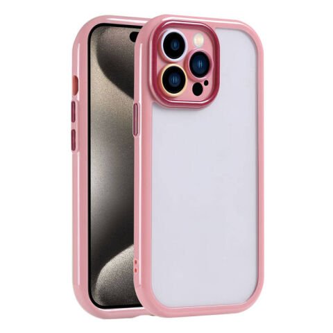 Apple iPhone 15 Pro Kılıf Kamera Korumalı Renkli Kenar ve Çerçeve Tasarımlı Patinda Vitamin Kapak