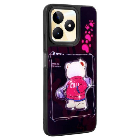 Realme C53 Kılıf Parlayan Kabartmalı İkonik Figürlü Patinda Amas Silikon Kapak
